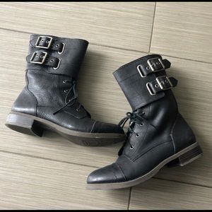 Lucky Brand 💕 black leather buckle boots! 8